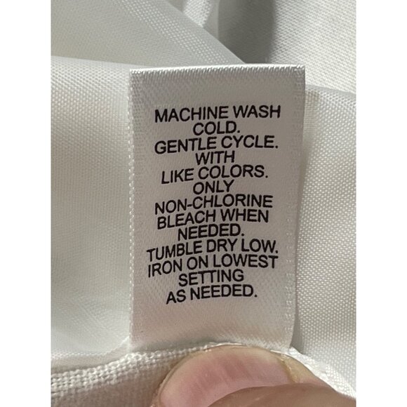 Cato Women White Cropped Linen Blend Blazer Jacket XL Shoulder Pads Minimalist - Picture 15 of 16